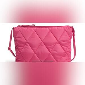 VERA BRADLEY Large Hipster Ultralight Peacock Pink Quilted Crossbody Bag NEW
